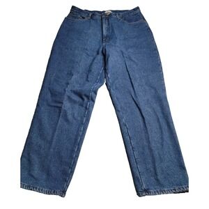 Womens L.L. BEAN ORIGINAL FIT/RELAXED FLEECE LINED blue jeans 18 REG